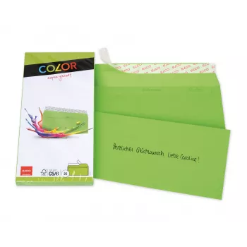ELCO Color kuvert C5/6 (114 x 229 mm), utan fönster, självhäftande, 100 g/m², intensivgrön, 25 st (74617.62)
