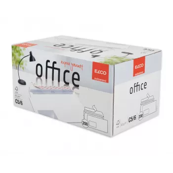 ELCO Office Kuvert C5/6 (114 x 229 mm), fönster fram vänster, självhäftande, 80 g/m², vit, 200 st (74534.12)