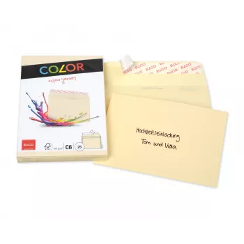 ELCO Color Kuvert C6 (114 x 162 mm), utan fönster, självhäftande, 100 g/m², Chamois, 25 st (74634.41)