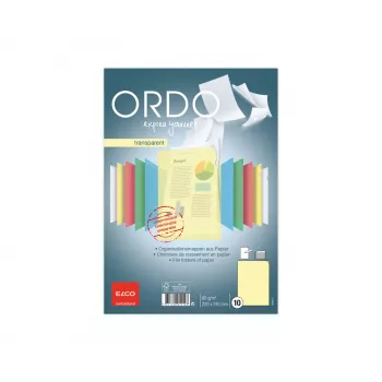 ELCO Ordo transparent organisationsmapp A4, 220 x 310 mm, 80 g/m², gul, 10 st (73696.74)