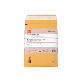 ELCO Ecosafe papperspaddad påse 170 x 225 mm, självhäftande, brun, 4 st (74651.92)