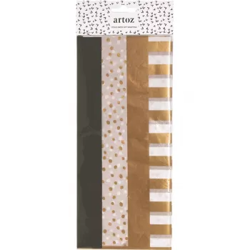 ARTOZ PAPIER Silk Paper blandade ränder koppar/svart/vit 50 x 70 cm (144500-77)