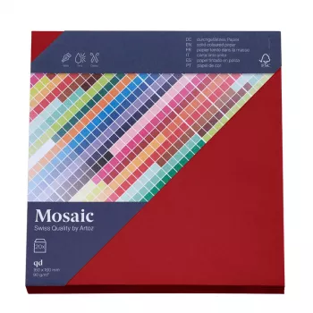 Artoz Mosaic kvadratiska kuvert eldröd utan fönster gummerad 20-pack (155 x 155 mm, 100 g/m²)