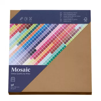 Artoz Papier Mosaic kvadratiska kuvert, natur, gummerad, 20-pack (155 x 155 mm)
