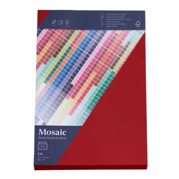 Artoz papper Mosaic kuvert DIN C6 utan fönster eldröd våtlimmad 20 st