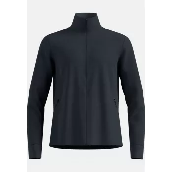 Odlo Grid Fleece Mid Layer Full Zip Jacket - svart melange, storlek L