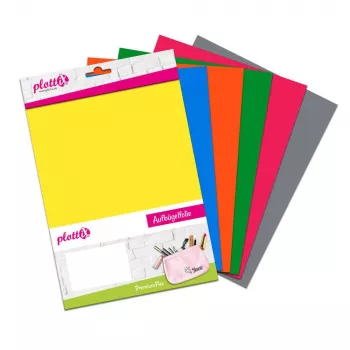 Plottix PremiumFlex värmetransfervinyl 6 ark blandade färger flexfolie 20,0 cm x 30,0 cm
