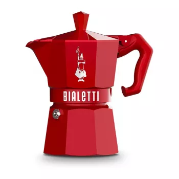Bialetti Moka Exclusive 3-koppars röd spis-espressomaskin (9055)