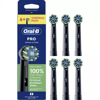 Oral-B Pro CrossAction ersättningsborsthuvuden svart 6-pack (015424)