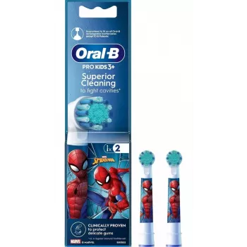 Oral-B EB10S Spiderman ersättningsborsthuvuden, 2-pack, extra mjuka, barn 3+