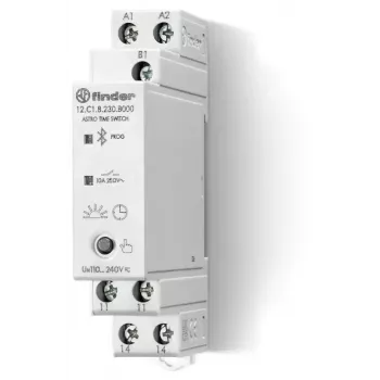 Finder 12.C1.8.230.B000 digital astro-veckotimer, 1 kanal, 16 A, 230 V AC, DIN-skena