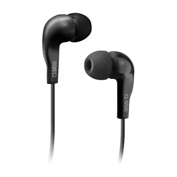 SBS TEINEARKL in-ear-headset med mikrofon – svart – sladdansluten – 1,2 m kabel – 3,5 mm teleplugg – samtal & musik