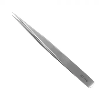 SBS Fast Skin pincett med böjd spets, rostfritt stål, 9,5 cm, silver