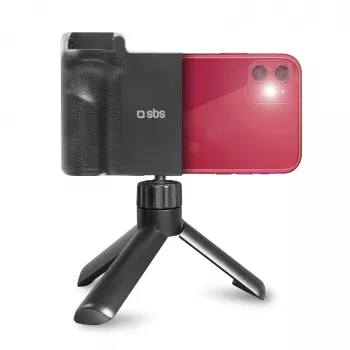 SBS Wireless Reflex Set BT Smartphone Vloggningskit med ministativ, Bluetooth-fjärrutlösare och LED-ringljus, svart