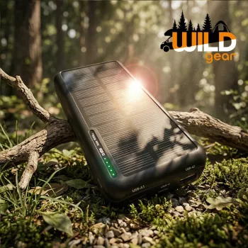 SBS solpowerbank USB/USB-C 10000 mAh svart