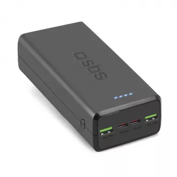 SBS Powerbank 30000 mAh Power Delivery 20W Multi-Port svart