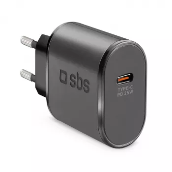 SBS TETR1CPD25 25W USB-C Power Delivery Wall Charger - Black