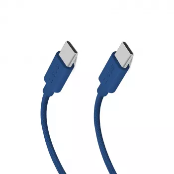 SBS TECABLE TISSUE TCCB USB-C to USB-C Cable 1.5m 60W Braided - Blue