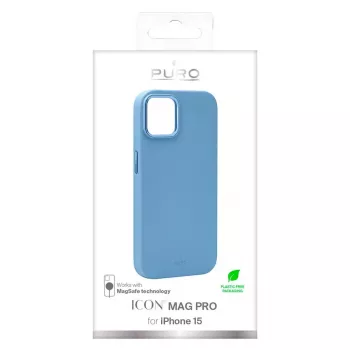 Puro ICON Mag Pro-skal för Apple iPhone 15 6,1 tum MagSafe ljusblå PUIPC1561ICONMPLBL
