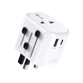 SBS TEADAPTUSBTCUNI Universal Travel Adapter USB-C USB-A White