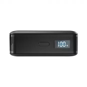 SBS HD 30W 10000mAh USB-C powerbank med LCD-display – svart