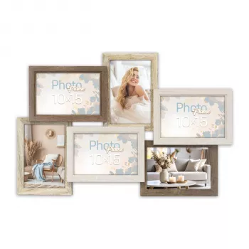 ZEP Trani 6Q SH566 MDF multi-fotogallerram för 6 foton 10x15cm svart