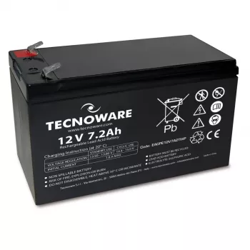 TECNOWARE Power Battery 12V 7,2Ah AGM VRLA med Faston 6,3mm anslutning
