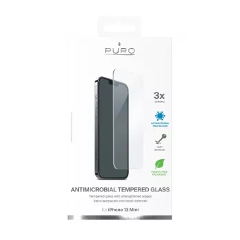 PURO antibakteriellt härdat glasskärmskydd för Apple iPhone 13 Mini