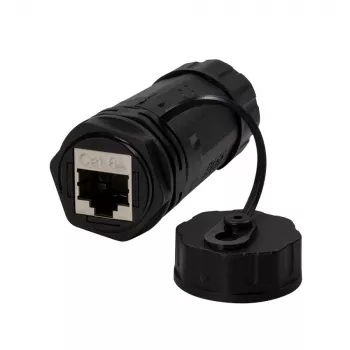 TECHLY IWP-MD C6A-IPGLT RJ45 hona till RJ45 hona IP68 Cat6A SFTP-koppling, svart