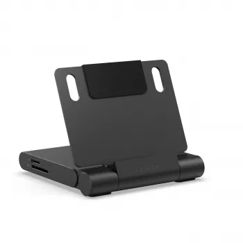 Satechi On-the-Go hopfällbar stativhubb – USB-C 100W PD, USB-C 10 Gbps, USB-A 10 Gbps, micro/SD-kortläsare 312 MB/s, 3,5 mm-uttag, 4K HDMI (Space Gray)