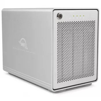 OWC Mercury Elite Pro Quad - hårddiskhölje - 2,5/3,5 inch - Serial ATA III - USB 3.1 Gen 2 Type-C - silver