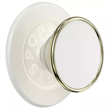 Popsockets Round Luxe Coconut Creme emalj MagSafe telefonhållare och ställ