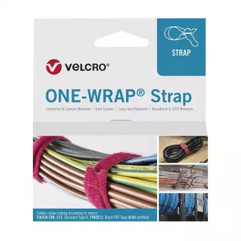 VELCRO One-Wrap 20x230mm 25-pack svart flamhämmande kabelband VEL-OW64602