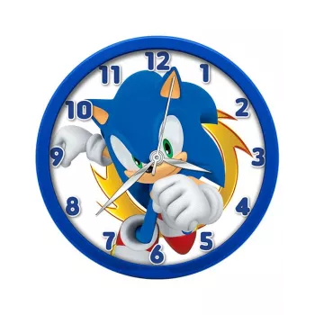KIDS Sonic The Hedgehog väggklocka 25 cm rund plast analog kvarts flerfärgad