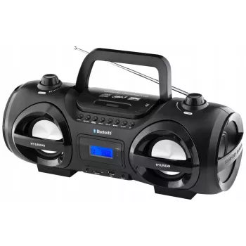 Hyundai TRC985BT portabel CD-boombox med Bluetooth, FM/AM-radio, MP3/USB-uppspelning, svart