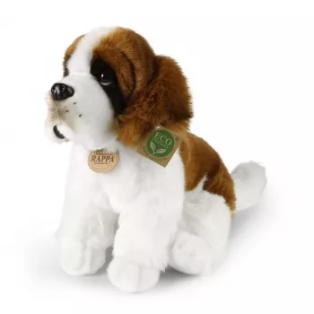 Rappa Eco-Friendly mjukisleksak St. Bernard hund, sittande, 30 cm, brun/vit/svart