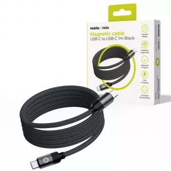 Mobile Origin magnetisk kabel USB-C till USB-C svart 1 m