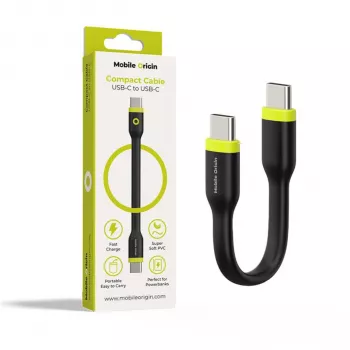 Mobile Origin Compact-kabel USB-C till USB-C svart 10 cm