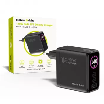 Mobile Origin 140W GaN-laddare PW21 2x USB-C + 2x USB-A