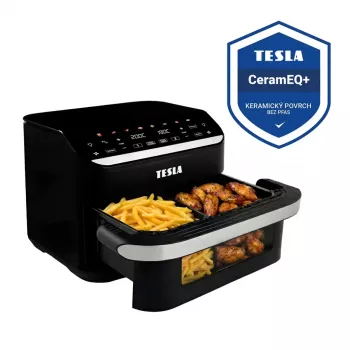 TESLA Aircook DualHeat QD575 XXL varmluftsfritös 10 L, svart