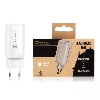 Tactical Adapter FlashBang GaN vit 65W USB-C-laddare