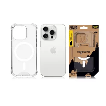 Tactical baksideskal MagForce Plyo för iPhone 15 Pro, transparent