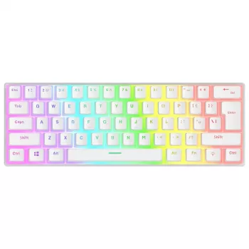 Rampage Radiant K11 60 % mekaniskt gaming-tangentbord, vit, Blue Switch, RGB