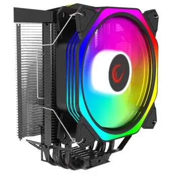 Rampage Octagon C50 CPU-luftkylare, 120mm PWM-fläkt, 1800 RPM, ARGB, Intel LGA 1700/1200/115X, AMD AM5/AM4/AM3+, 4 värmeledningsrör, upp till 180W TDP