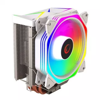 Rampage Octagon C50 CPU-luftkylare, 120 mm ARGB-fläkt, vit, LGA 1700/AM5