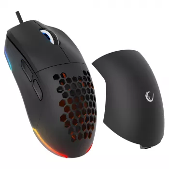 Rampage BLINK trådbunden USB-spelmöss, 12800 DPI, RGB, optisk sensor, svart