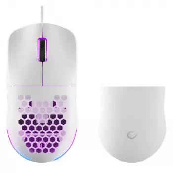 Rampage BLINK trådbunden spelmöss, 12800 DPI, RGB, optisk sensor, vit