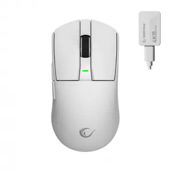 Rampage Zenith Pro trådlös spelmöss 26000 DPI vit + 4KHz-mottagare PAW3395 BT 5.2