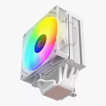 Rampage Octagon C70 CPU-kylare med LCD, 120 mm ARGB-fläkt, AM5/LGA1700, vit