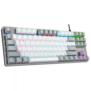 Rampage Snug RGB KRGD Red mekaniskt speltangentbord, vitgrå, 60 %-layout, trådbundet USB-C